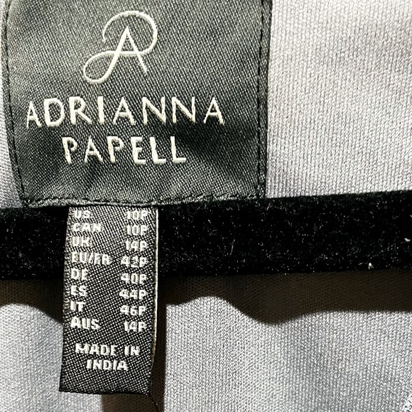 NWT Adrianna Papell Beaded Cocktail Dress Dusty Blue Size 10P - Picture 7 of 11